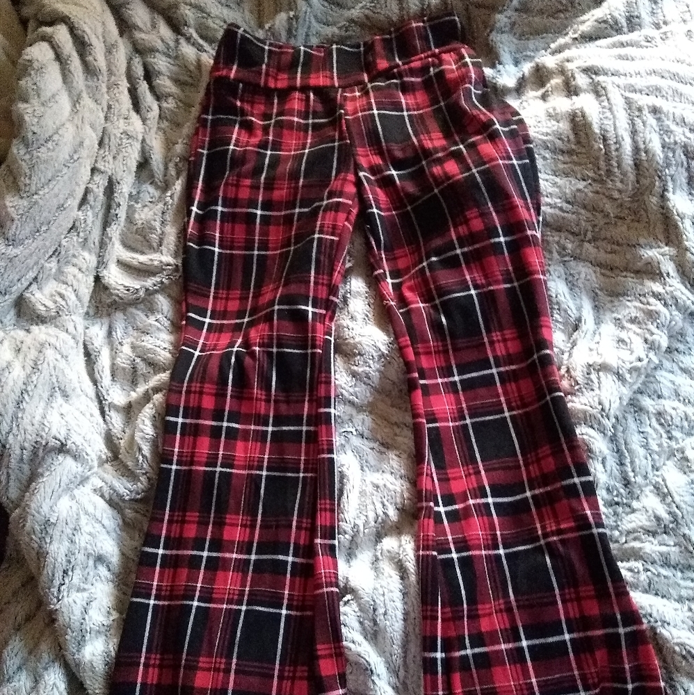 Plaid Flare Pants